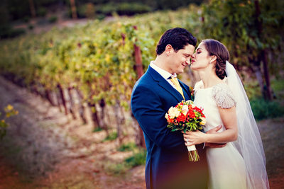   Bride and Groom at Brutocao Vineyards 