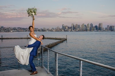 Bride and groom at Coastera