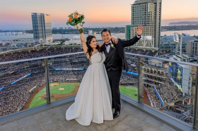 Skybox bride and groom