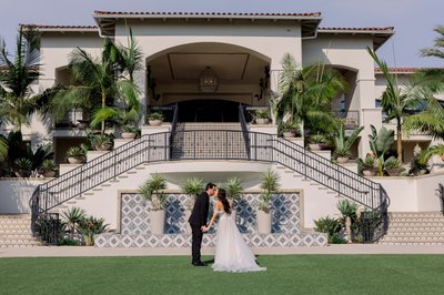 Bride and Groom Kiss at Hyatt Aviara
