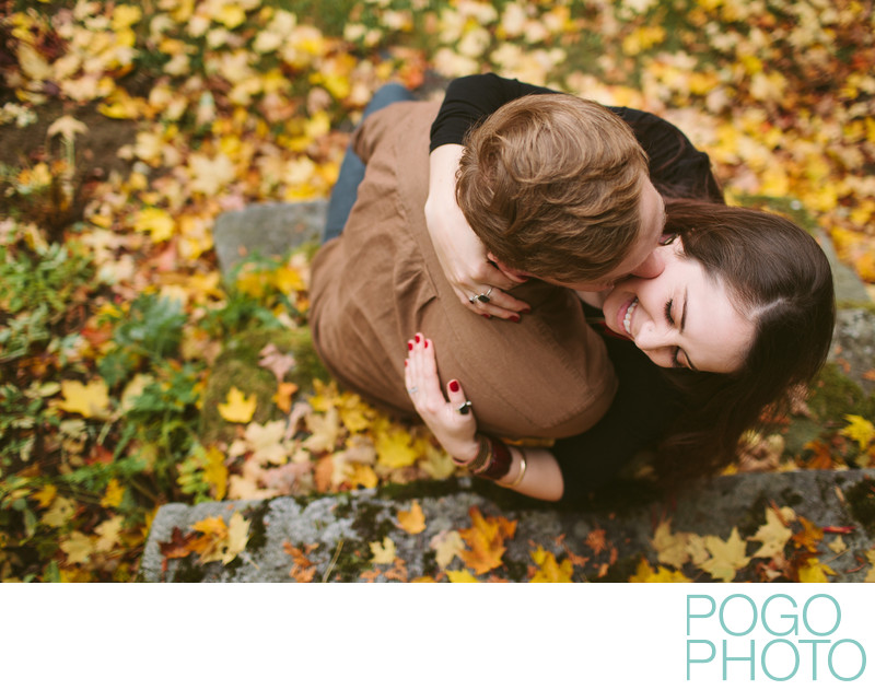 Romantic fall portrait photography in Vermont foliage