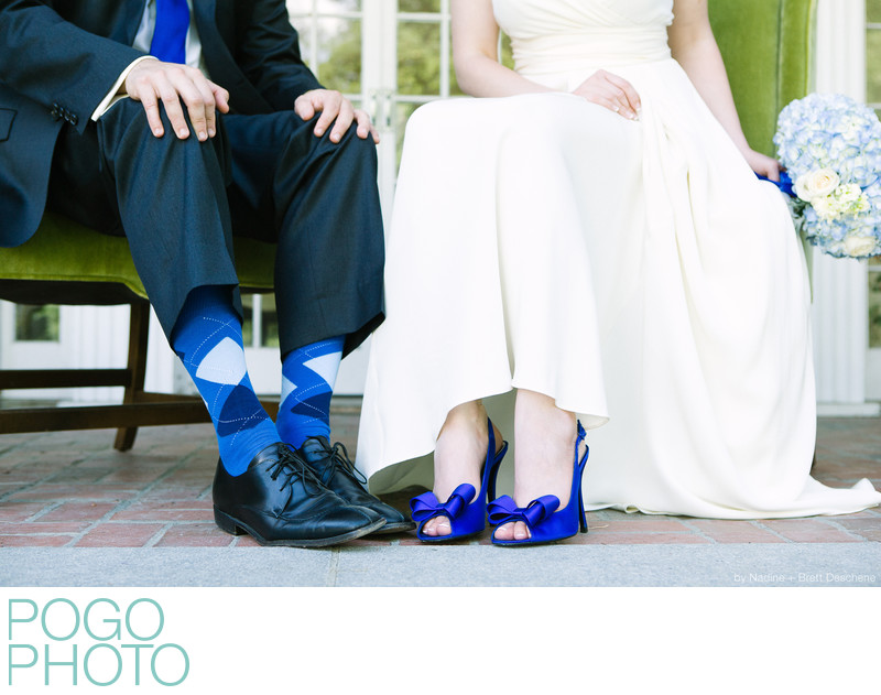The Pogo Wedding: blue shoes and socks, everything blue