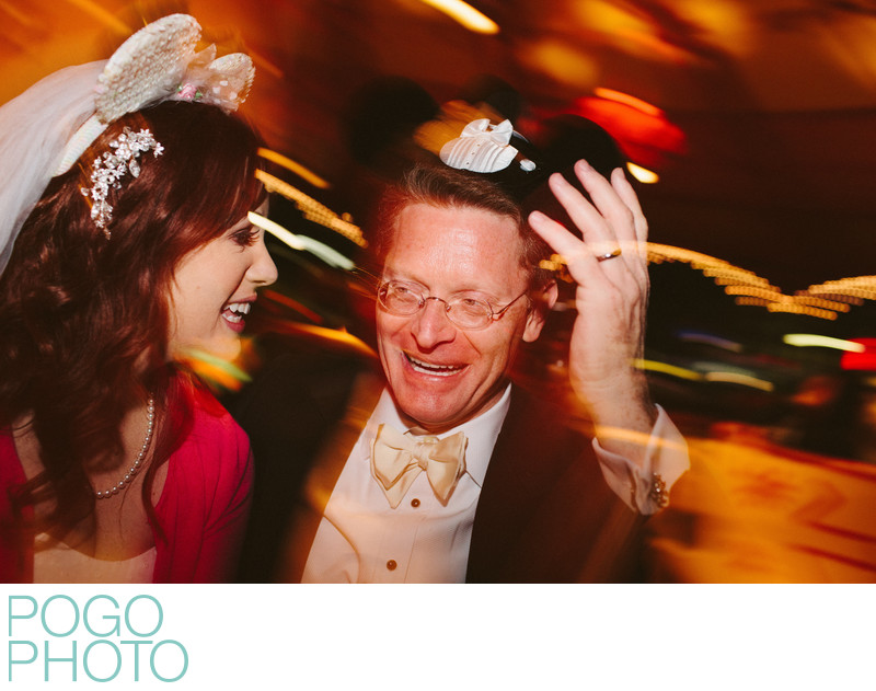 Late Night Wedding Photo on Disney World Orlando Ride