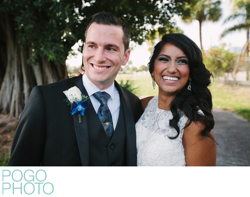 Outdoor Relaxed Wedding Portrait in West Palm Beach FL