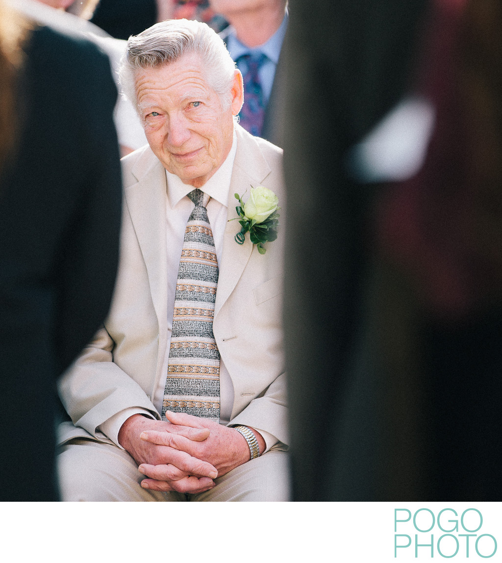 Teary father of the groom at Sturbridge MA wedding