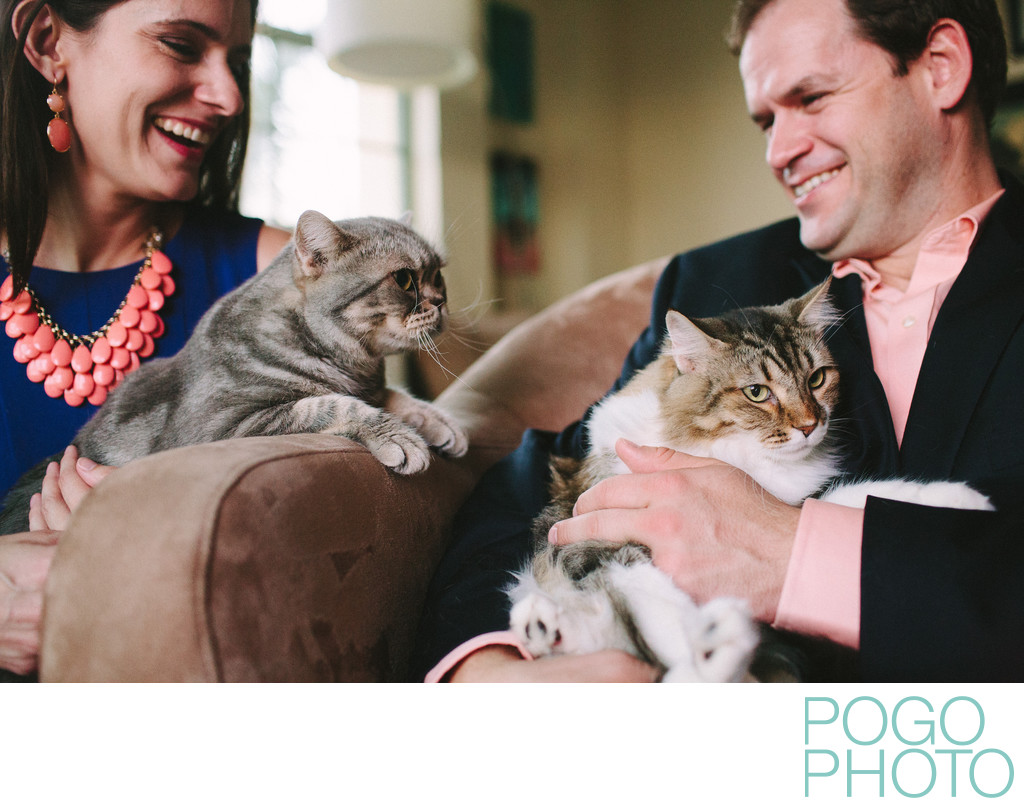 Engagement photos with cats in West Palm Beach