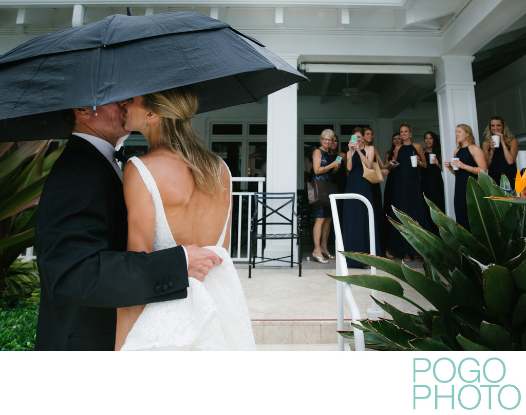 Rainy wedding at exclusive Palm Beach venue