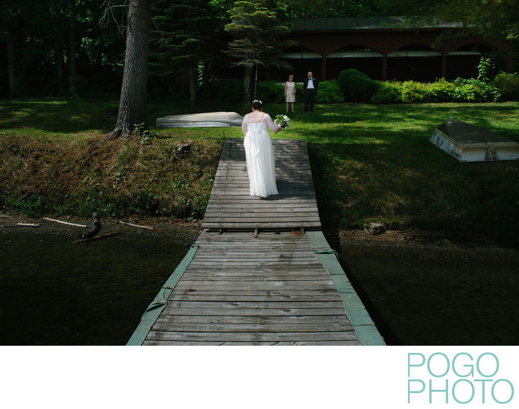 Bride Meets Parents by the Lake in Fairlee, Vermont