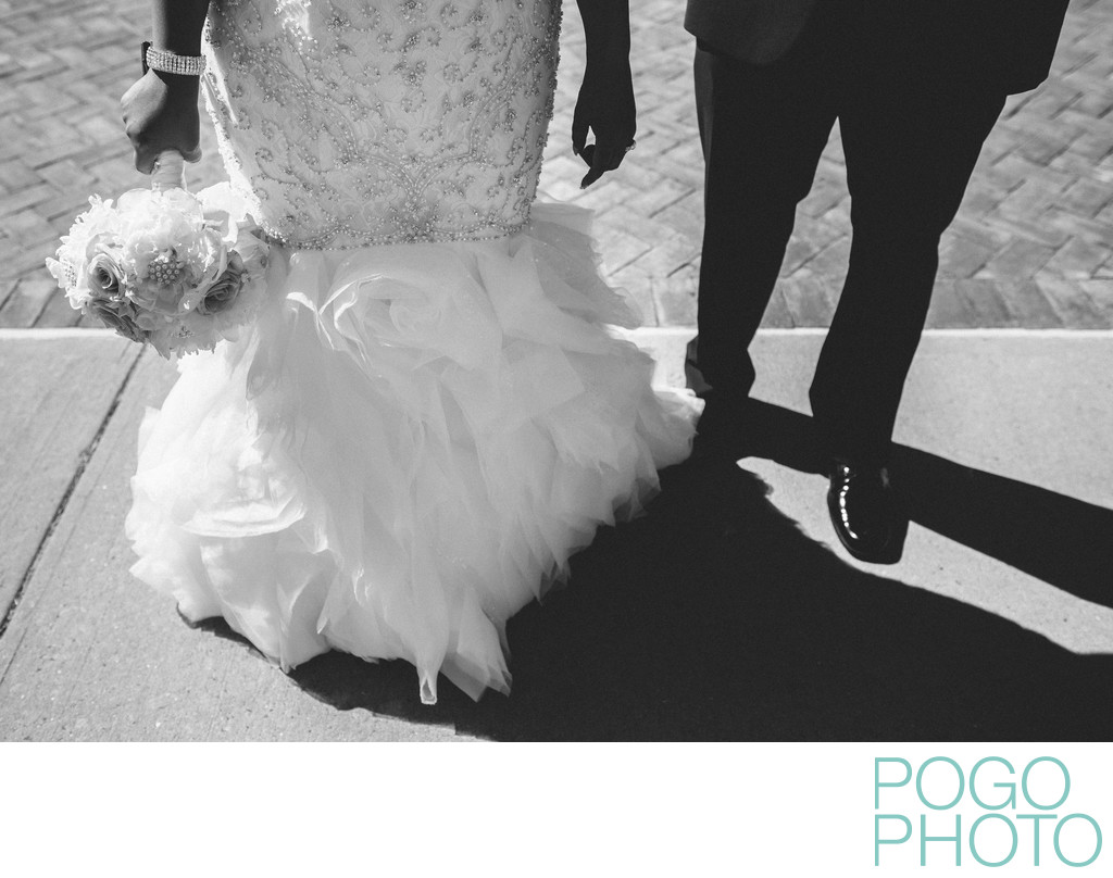 Contrasty Black and White Image from Burlington Wedding