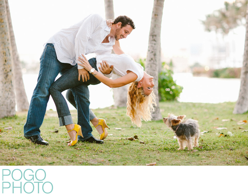 Casual engagement portraits on Palm Beach Island