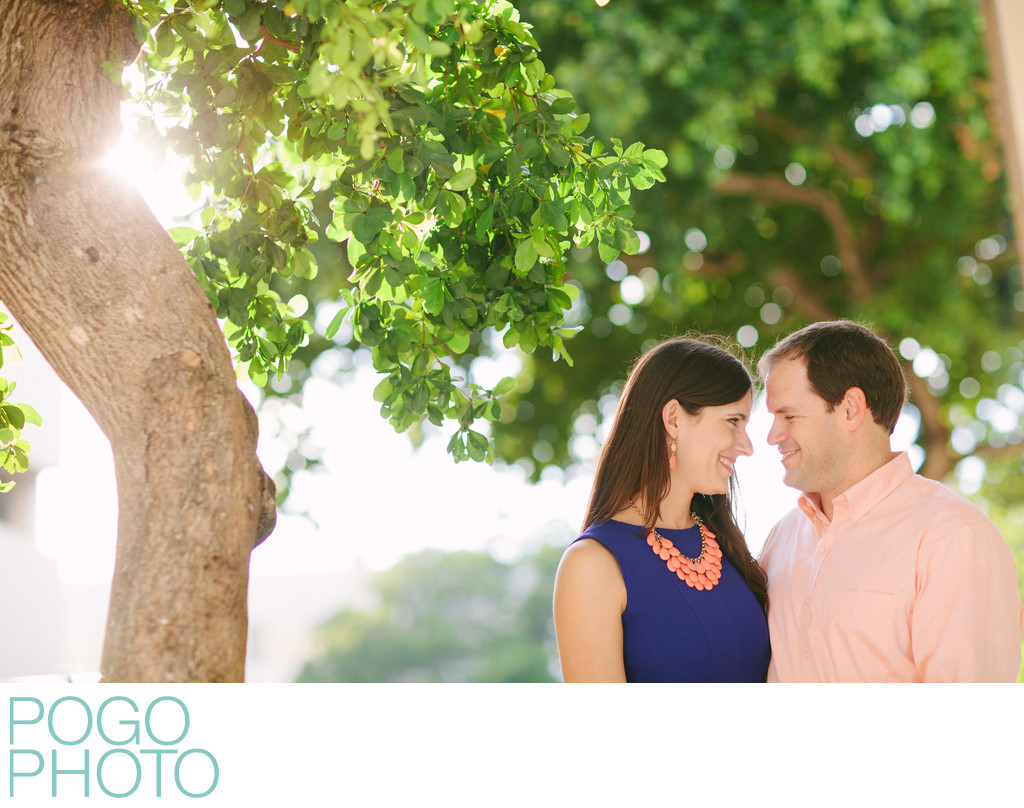 Sunny Downtown West Palm Beach Engagement Photography