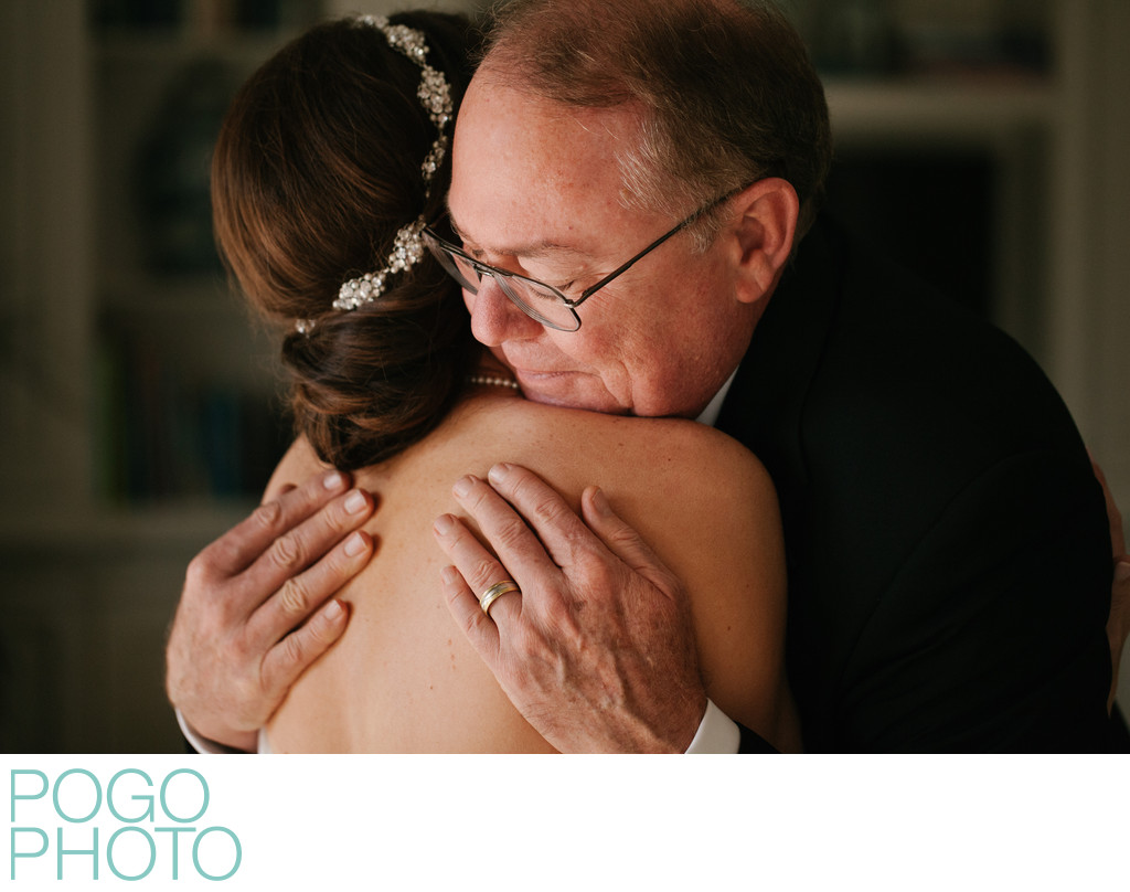 Father of the Bride Embraces Daughter in Palm Beach