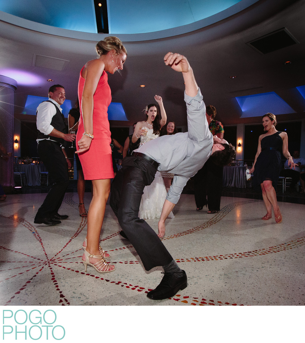 Athletic Dance Floor Moves as Bride Cheers at Pier 66