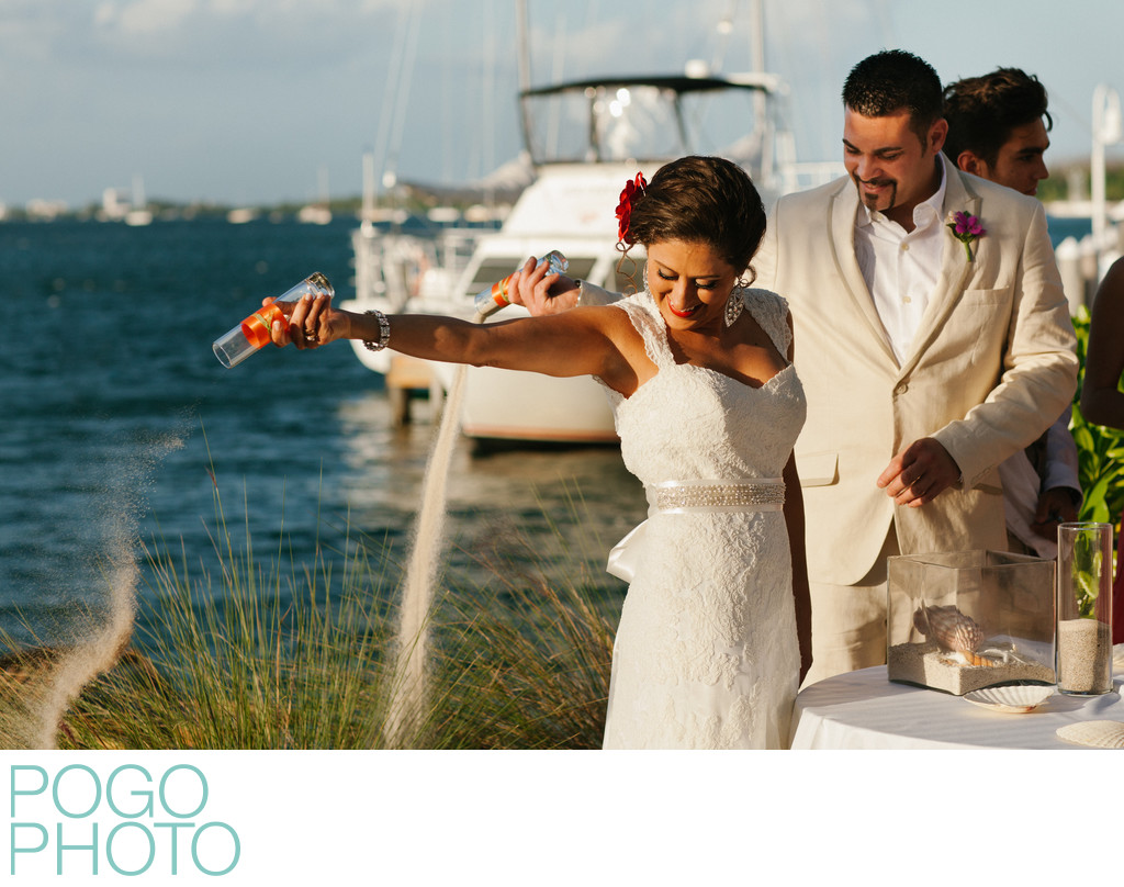 Sand Ceremony with Bright Sunlight in the Florida Keys