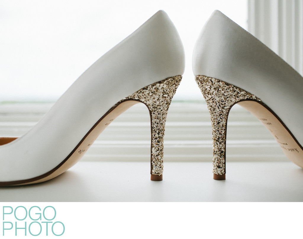 Sparkling Silver Glitter White Kate Spade Wedding Shoes