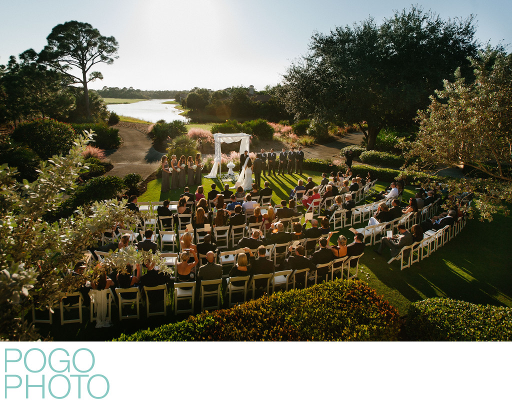 Scenic View of Outdoor Wedding Ceremony at Florida Club