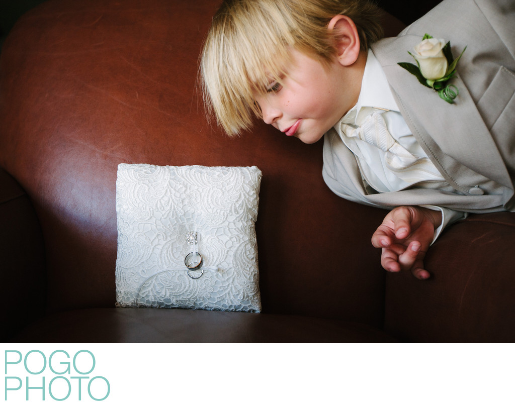 Cute Ring Bearer in Funny Palm Beach, FL Wedding Photo 