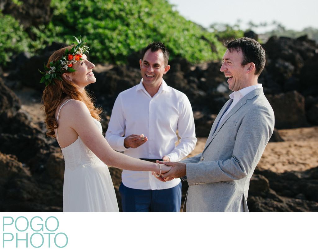 Destination Wedding Photographers on Volcanic Beach