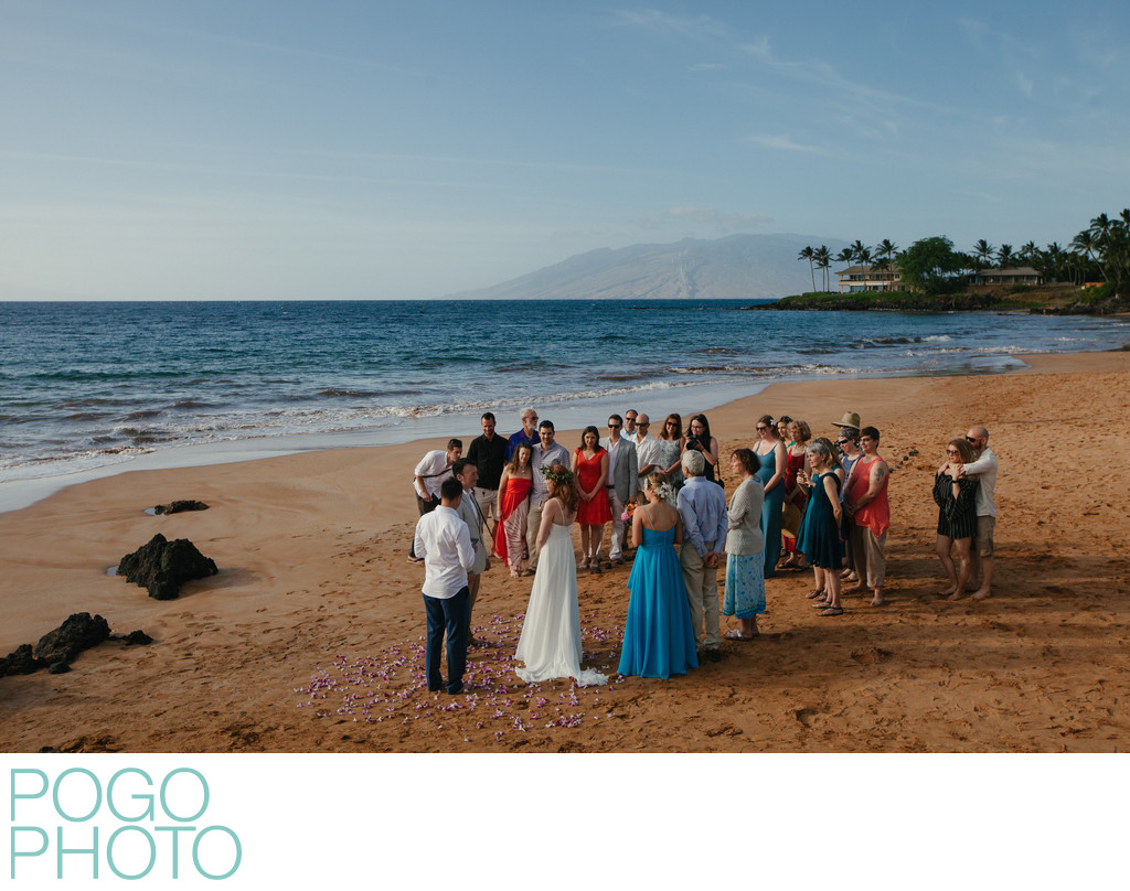Secluded and intimate beach ceremony on Maui