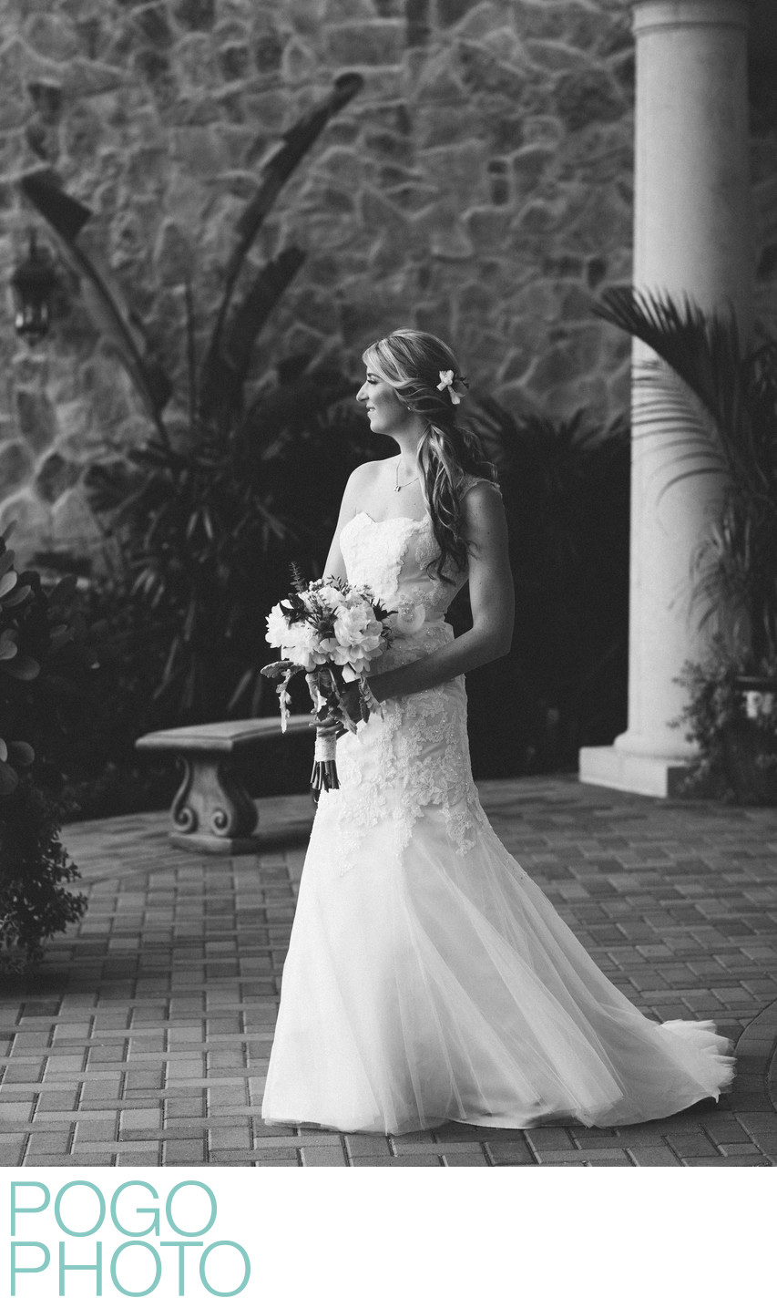 Jupiter Photographers' Classic B&W Bridal Portrait