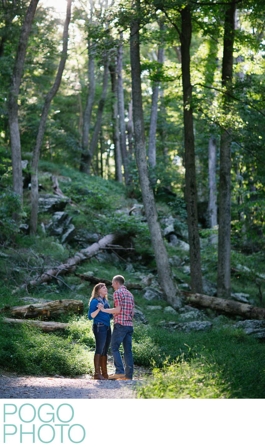 Summer Vermont Engagement Session in the Woods