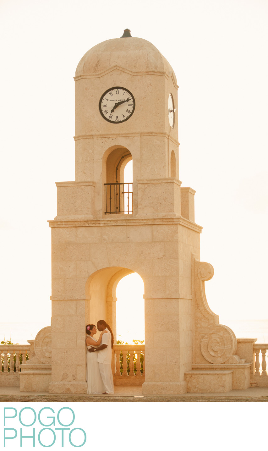 Palm Beach Elopement Photographers at Worth Ave Clock