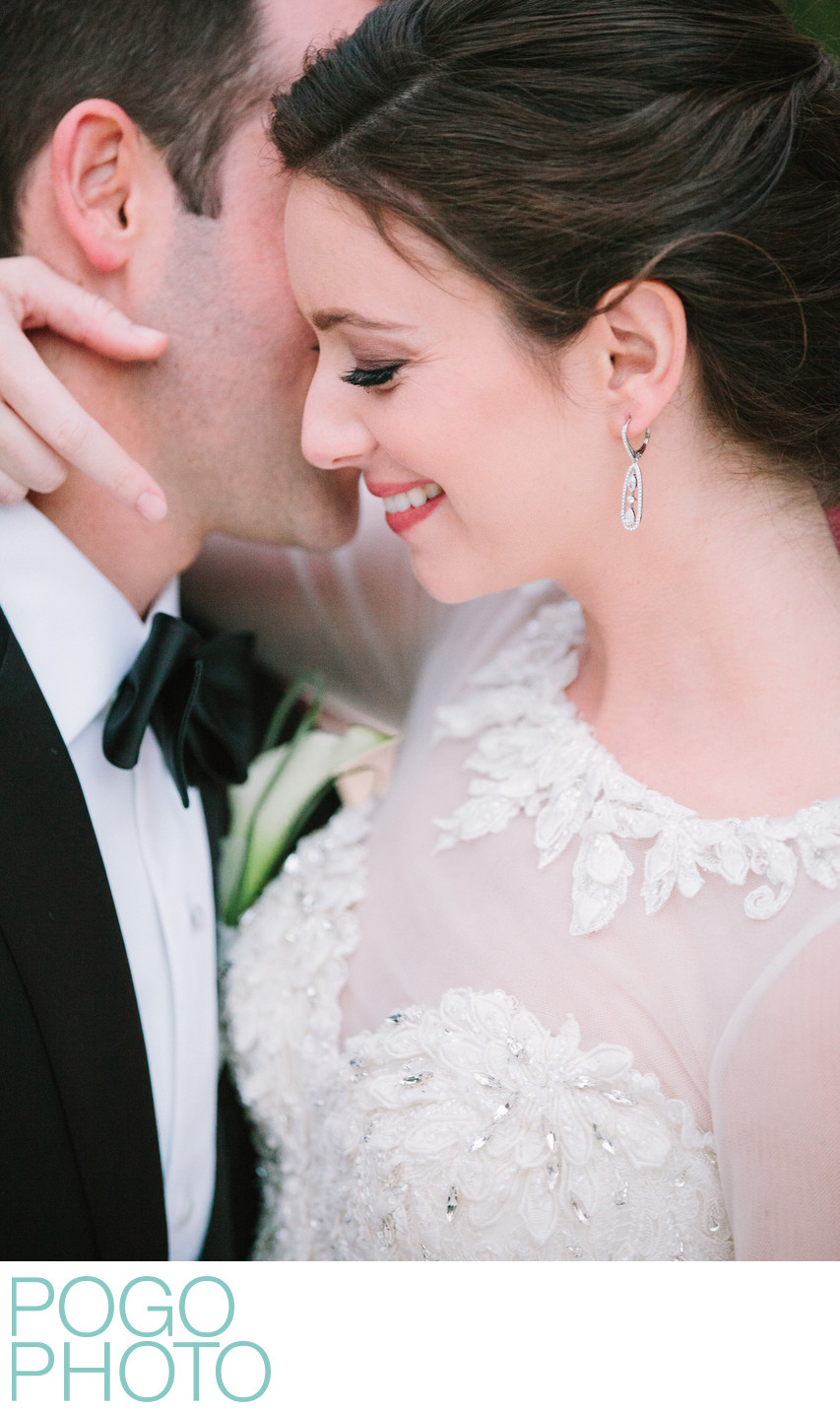 Lace Topper Bridal Cover Up at Formal Black Tie Wedding