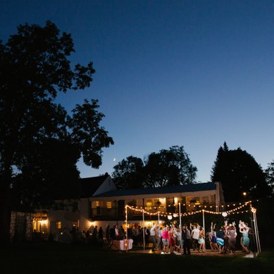 Dowds' Country Inn Outdoor Wedding Dance Floor at Dusk