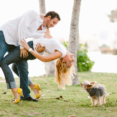 Casual engagement portraits on Palm Beach Island