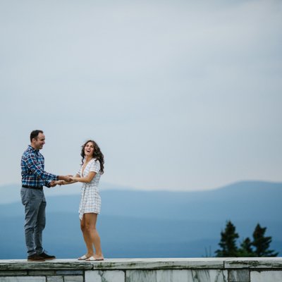 New England Engagement Photographers on Mountaintop
