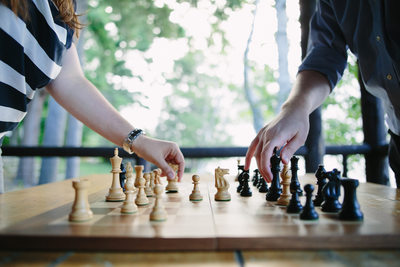 Chess Themed Engagement Session with Grandmaster in VT