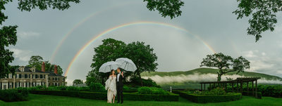 Double Rainbow Wedding Photo after Epic Vermont Storm