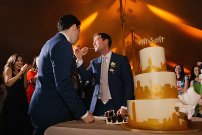 Same Sex Wedding Photography With New York City Cake