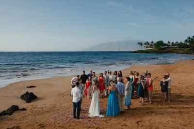 Secluded and intimate beach ceremony on Maui