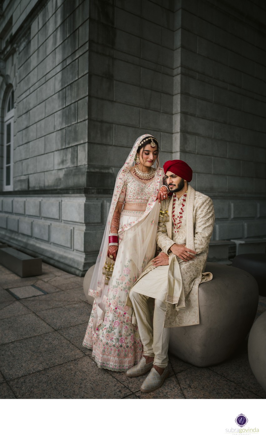National Museum of Singapore Indian wedding portrait by WPPI Award-Winning Director Subra Govinda.