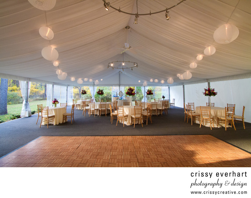 Historic Waynesborough Tent Wedding Buffet Style Setup