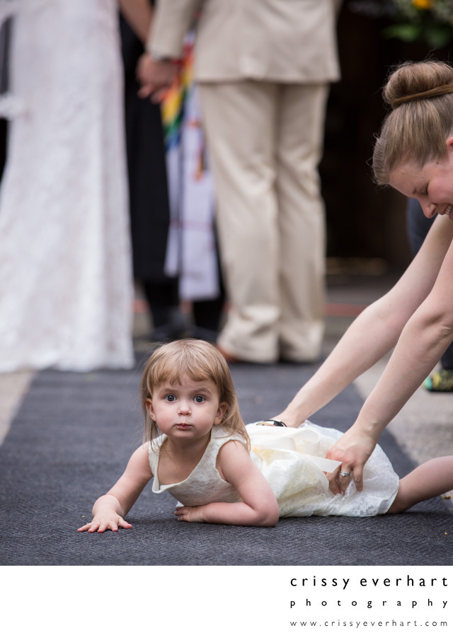 Elmowood Park Zoo Wedding Ceremony -Flower Girl