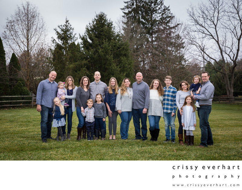 Extended Family Portraits in West Chester Backyard