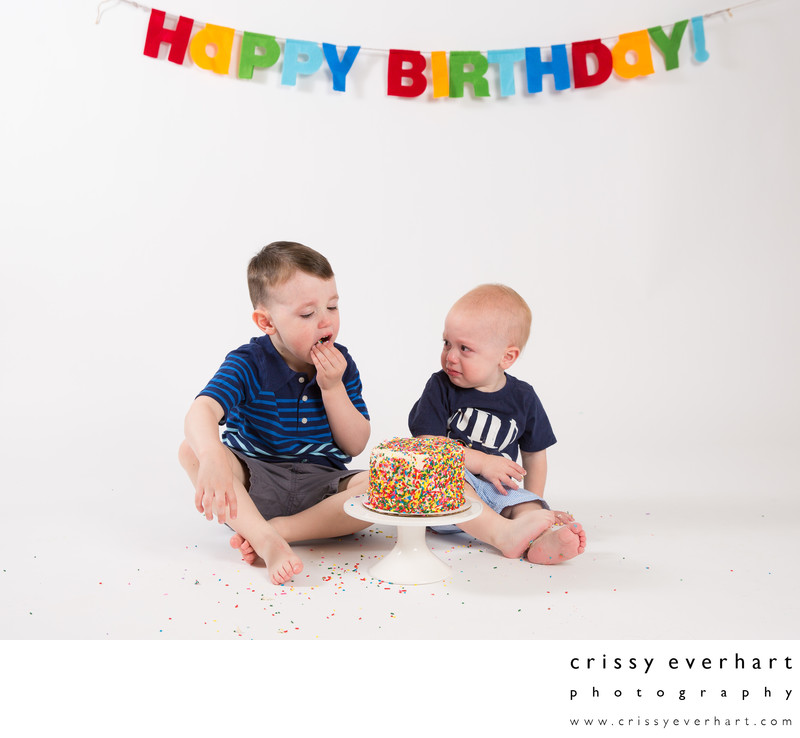 Big Brother Steals the 1st Birthday Cake