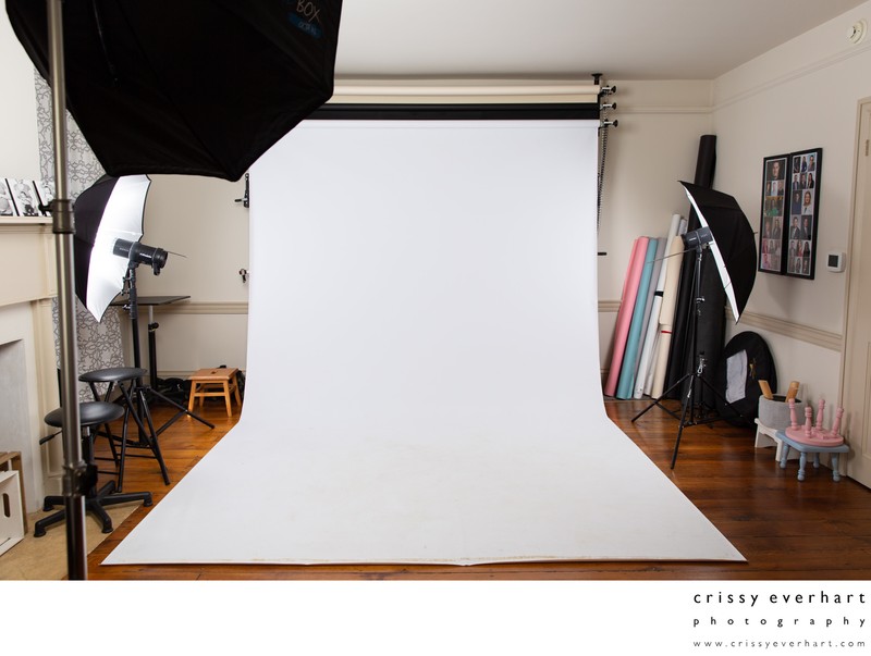 Historic Sugartown Portrait Studio, White Backdrop