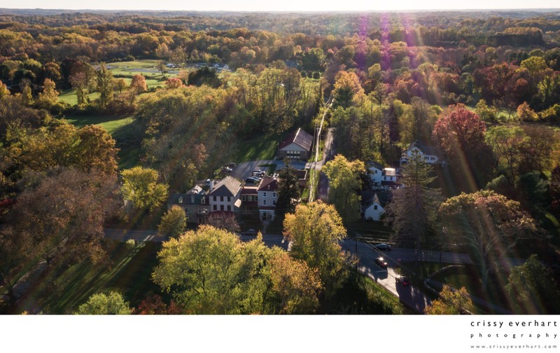 Aerial view of Historic Sugartown in Chester County