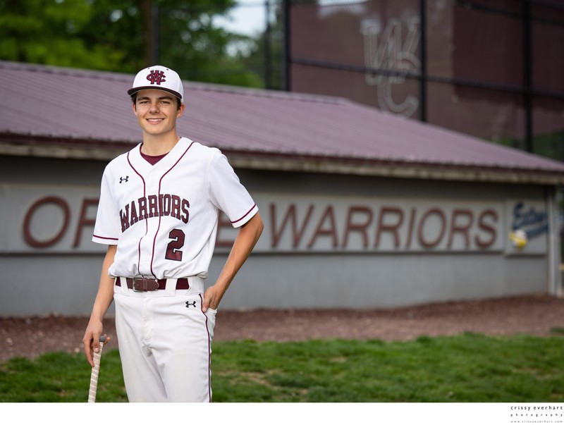 Graduation Portraits on Baseball Field