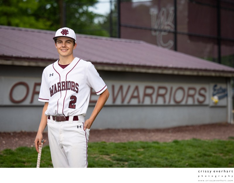 Graduation Portraits on Baseball Field