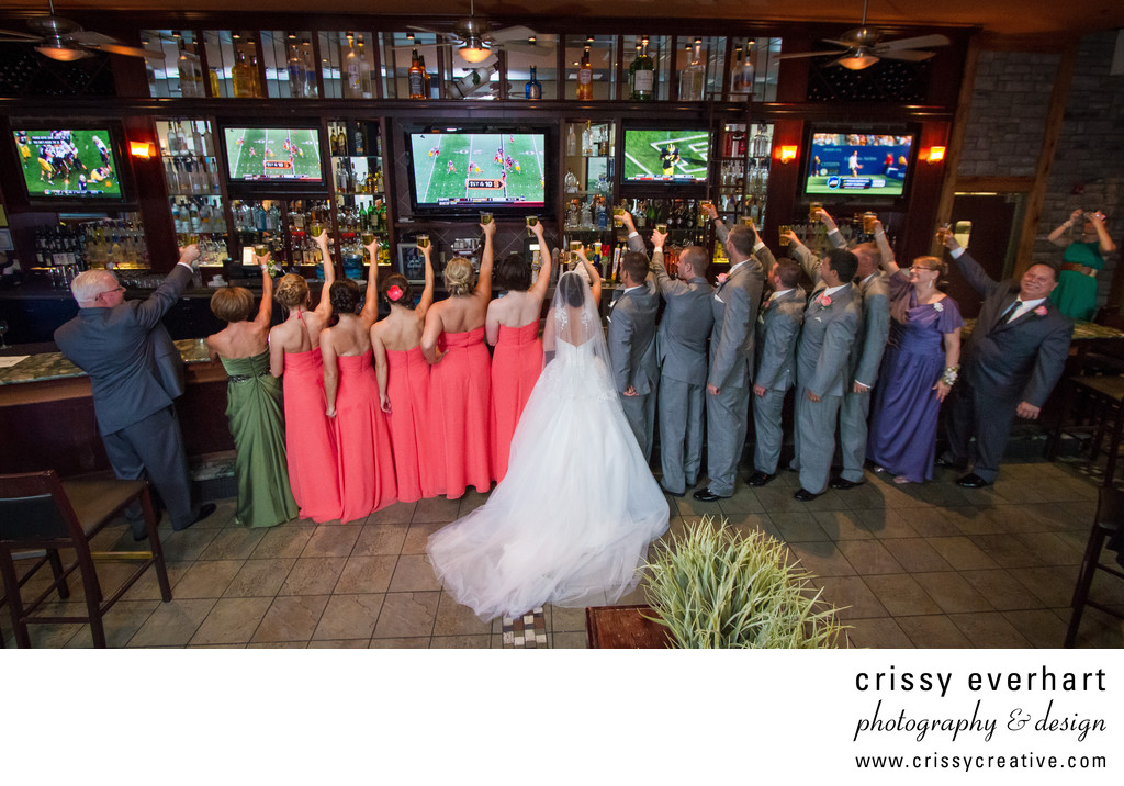 Bridal Party Toast at Landmark Pub in West Chester, PA
