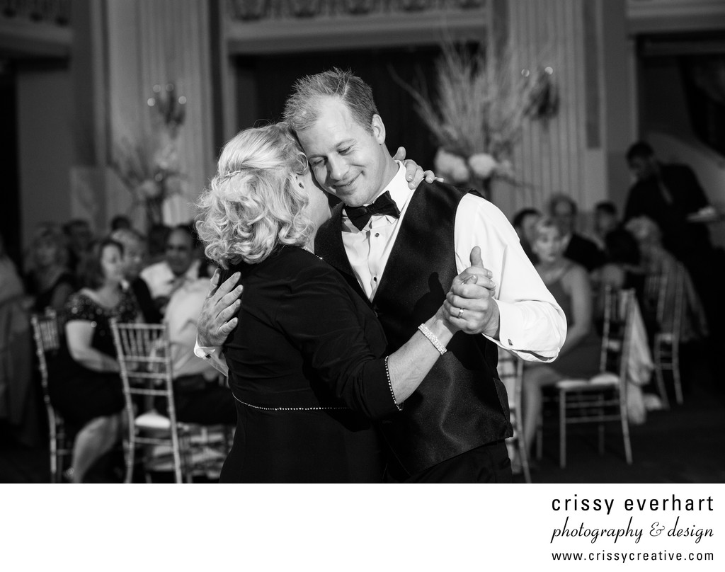 Groom and Mother Dance at Ballroom at the Ben, Phila.