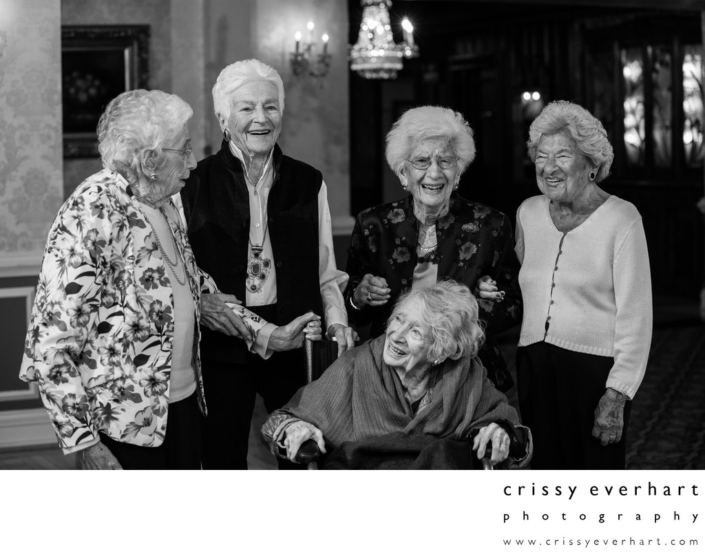 Five 100 Year Old Women at Birthday Party