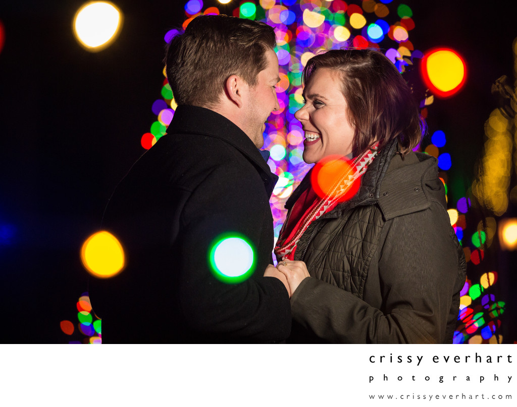 Christmas Proposal and Engagement at Longwood Gardens
