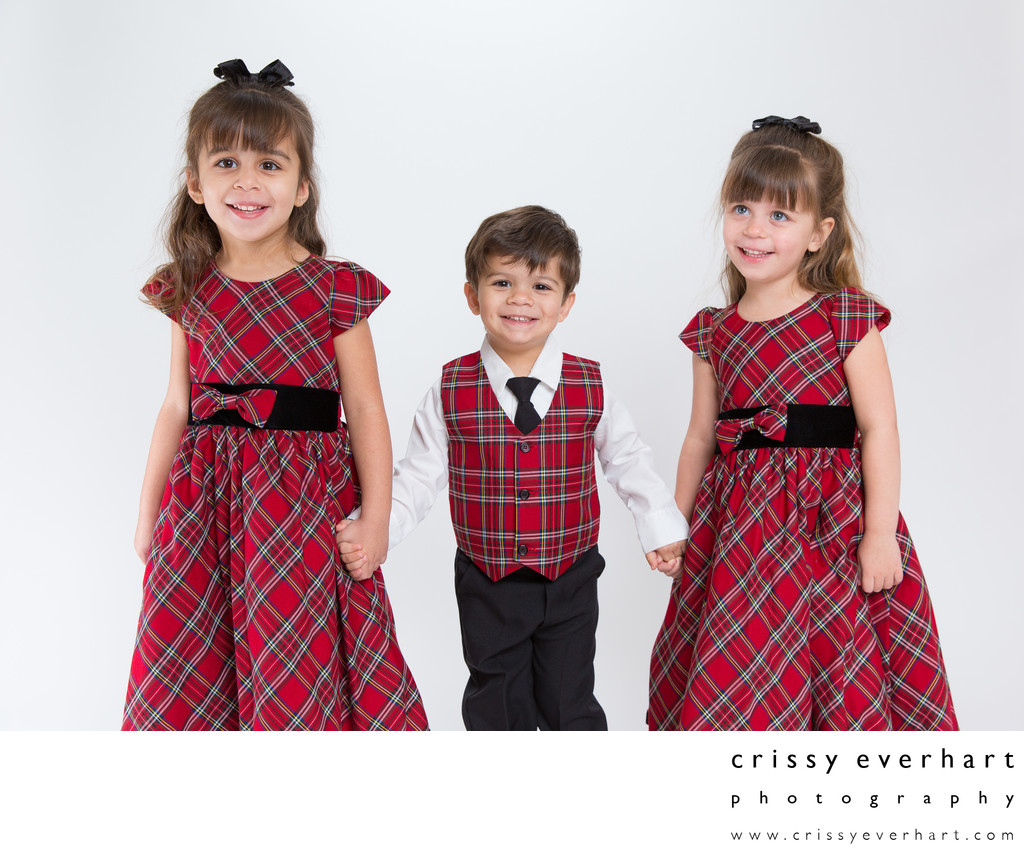 Malvern Portrait Studio Christmas Photos with 3 Kids