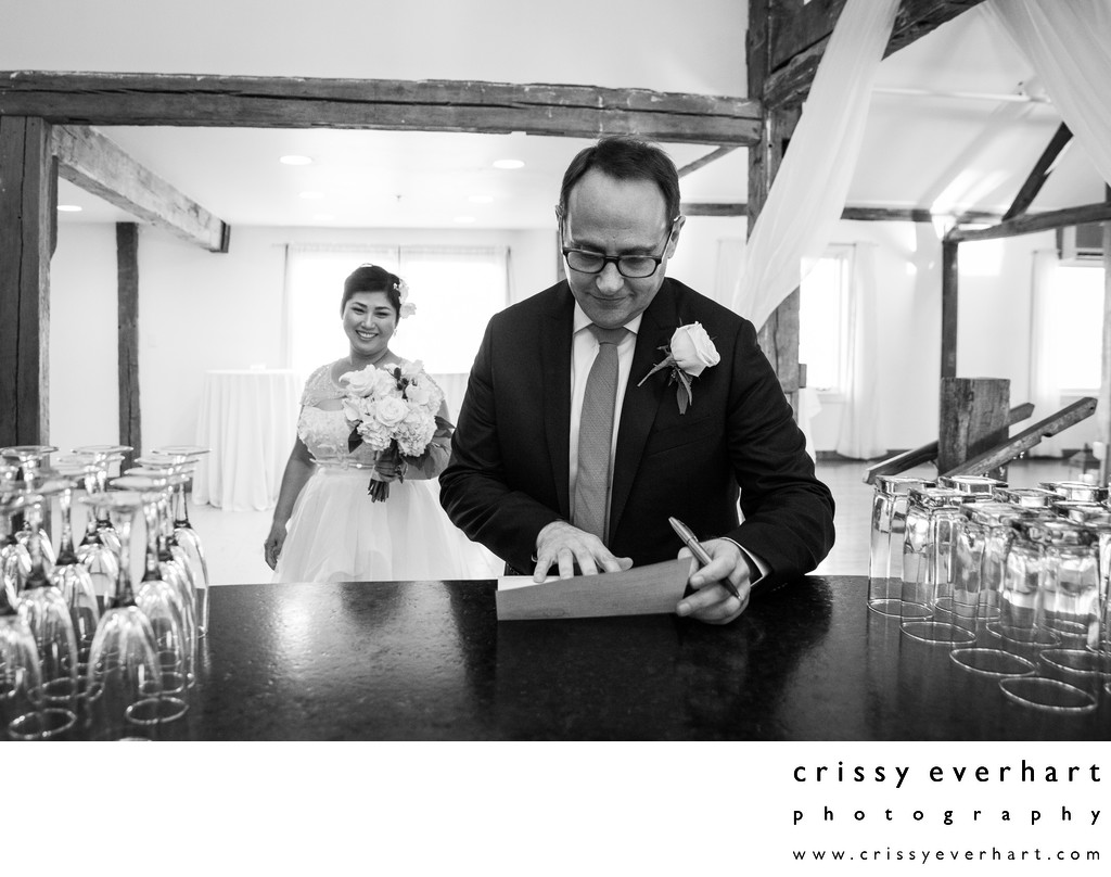 Signing the Marriage License after the Ceremony