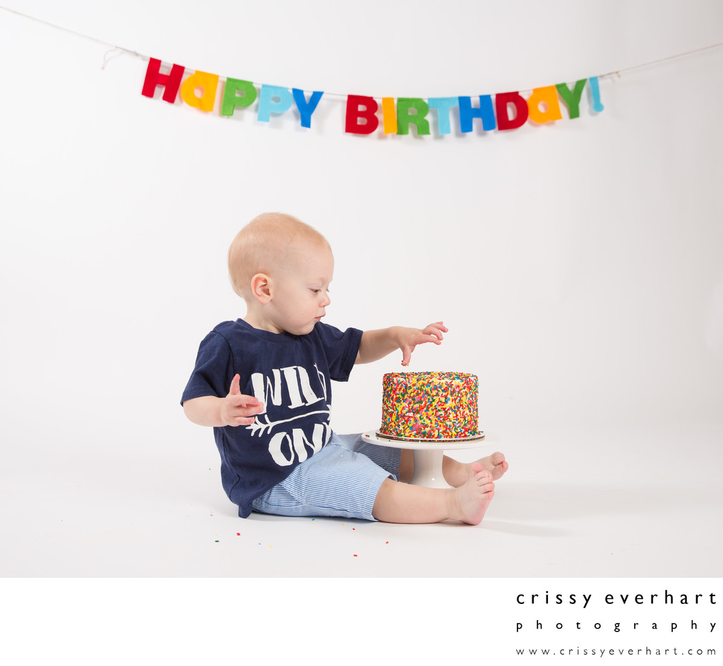 First Birthday Cake Smash with Sprinkles